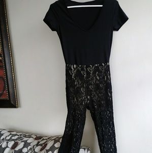 BEBE One piece Pants Suit lace jumper S